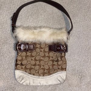 Authentic Coach Signature Shearling Duffle